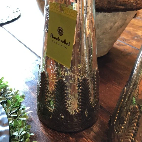 2 mercury glass candle holders NWT - Picture 3 of 6